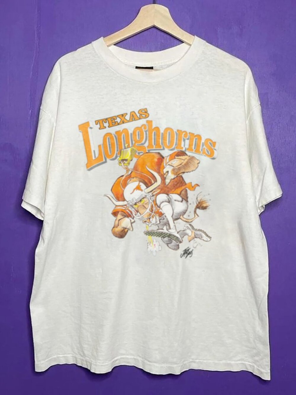 Vintage Texas Longhorns Jack Davis Art Football Shirt, University of Texas Shirt